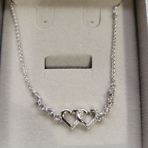 Sterling silver bolo heart bracelet with white sapphires brand new never worn.